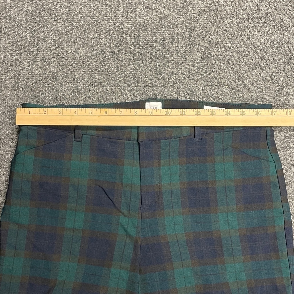 Gap Signature Holiday Skinny Ankle Dress Pant Sz 14 Navy/Green Plaid EUC - Picture 5 of 7